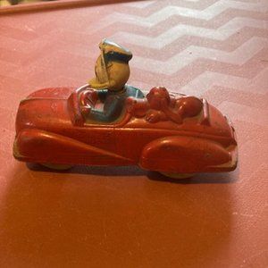 Vintage Sun Rubber co Disney Donald Duck in car